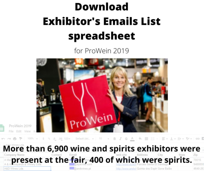 Gig Preview - Provide 2022 exhibitor emails list spreadsheet