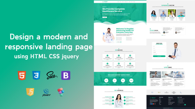 Gig Preview - Design a modern and responsive html landing page for you