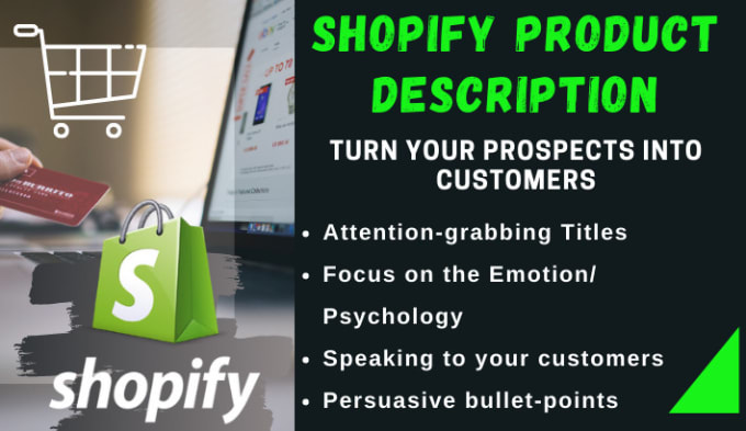 Gig Preview - Write unique shopify product descriptions that convert