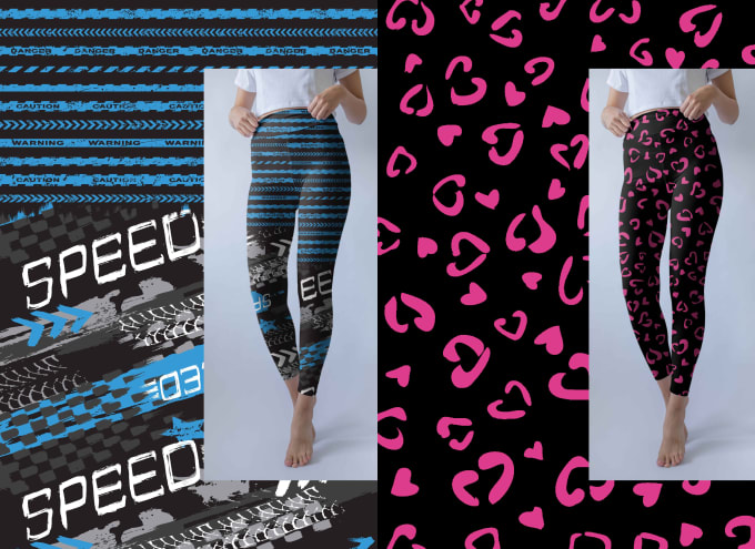 Gig Preview - Design custom trendy all over leggings, capri and yoga pants