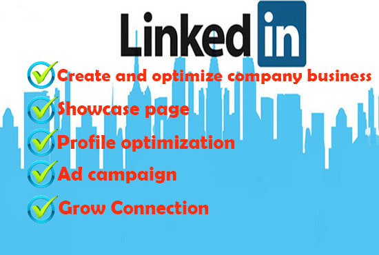 Gig Preview - Create linkedin company business page, grow connections and ads campaign