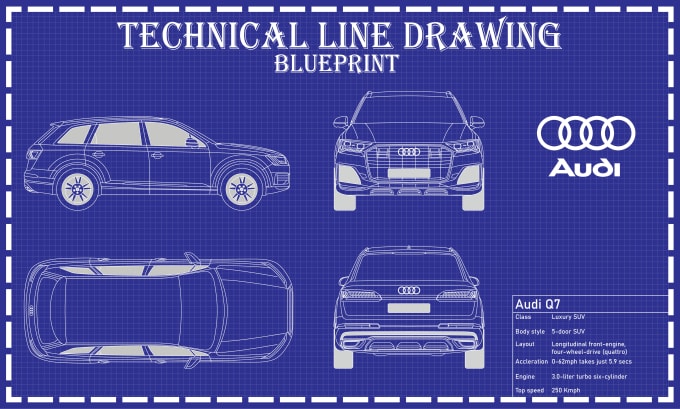 Gig Preview - Make technical line drawings, blueprints, and 2d vector art