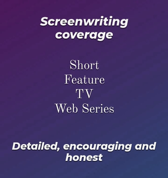 Gig Preview - Write professional feedback for your screenplay