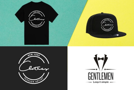 Gig Preview - Do 2 minimal clothing brand logo design