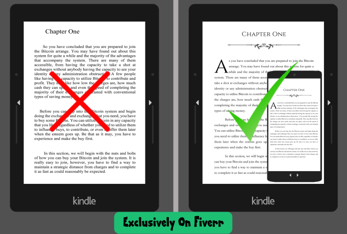 Gig Preview - Do ebook formatting and kindle formatting