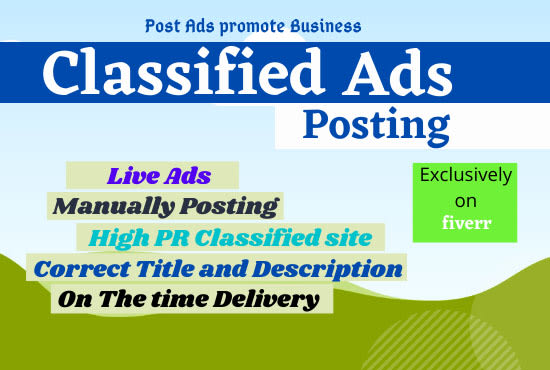 Gig Preview - Post your ads to top rated classified ad posting site