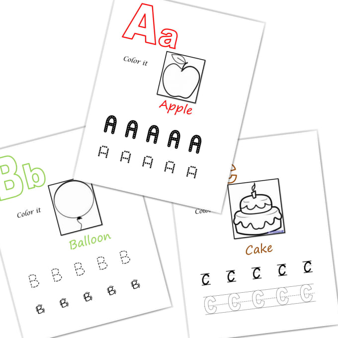 Gig Preview - Create tracing, english and maths worksheets for kindergarten