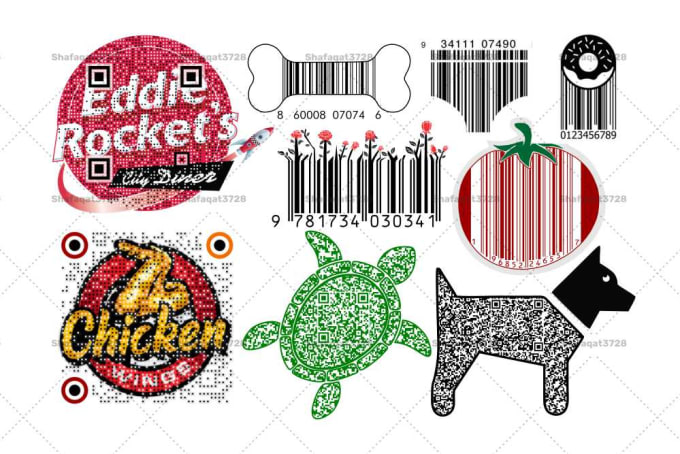 Gig Preview - Generate a custom shape barcode qr code design with logo