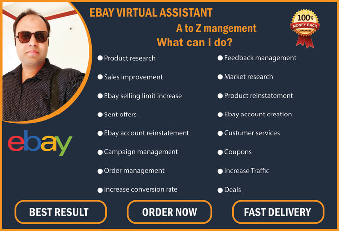 Gig Preview - Ebay listing, review optimization, account and order management