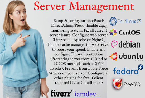 Gig Preview - Do server management and fix your server problems