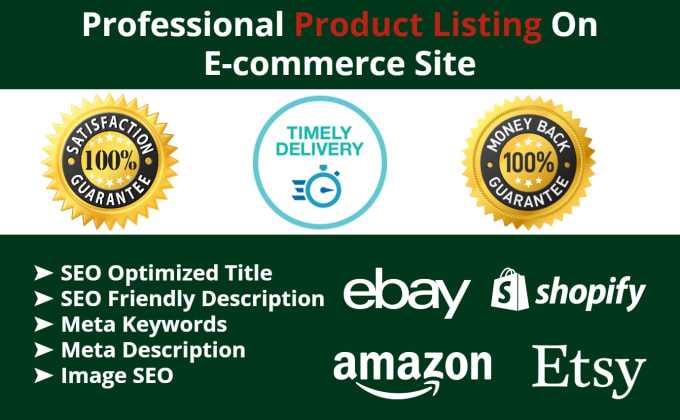 Gig Preview - Do shopify, amazon, etsy and ebay seo product listing