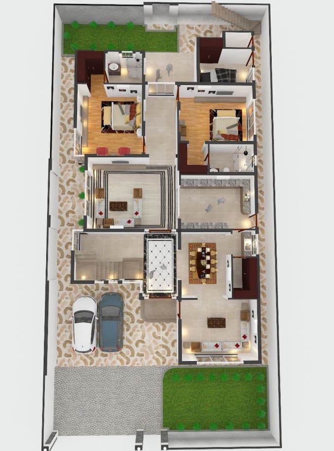 Gig Preview - Do 3d floor plan, interior design, 3d house exterior design and rendering