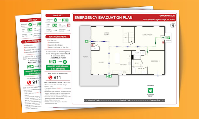 Gig Preview - Design a fire emergency evacuation plan for your building