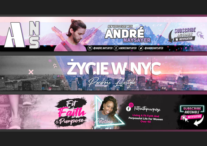 Gig Preview - Design a youtube, twitter, facebook or twitch banners