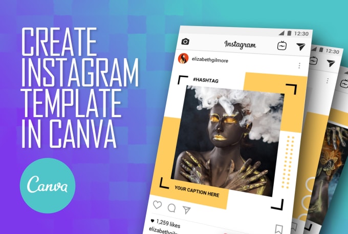 Gig Preview - Create your instagram post template using canva