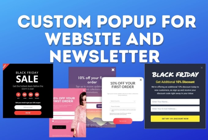 Gig Preview - Do pop up form,wordpress popup,elementor popup, mailchimp popup form