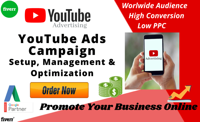 Gig Preview - Setup, manage and optimize video ads campaign on youtube