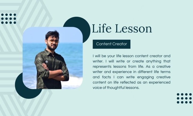 Gig Preview - Write life lessons, life coaching