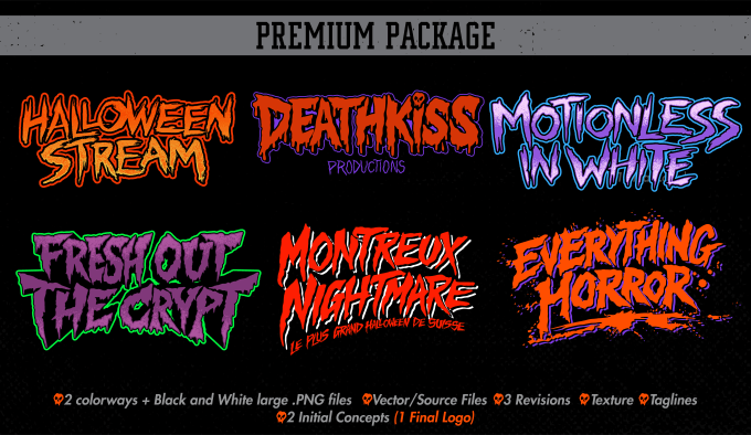 Gig Preview - Design custom made halloween, horror styled logo