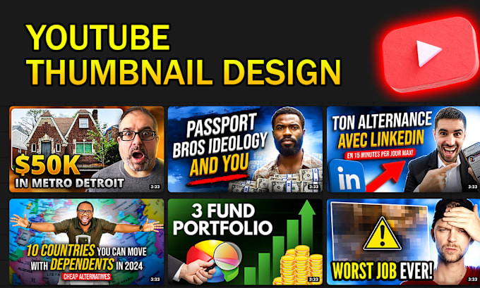 Gig Preview - Design best youtube thumbnails that attract more viewers