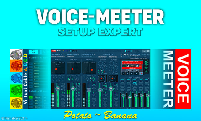 Gig Preview - Setup voicemeeter potato or banana for single or dual pc