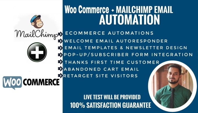 Gig Preview - Set up mailchimp woocommerce  integration, email automation, newsletter,  popup