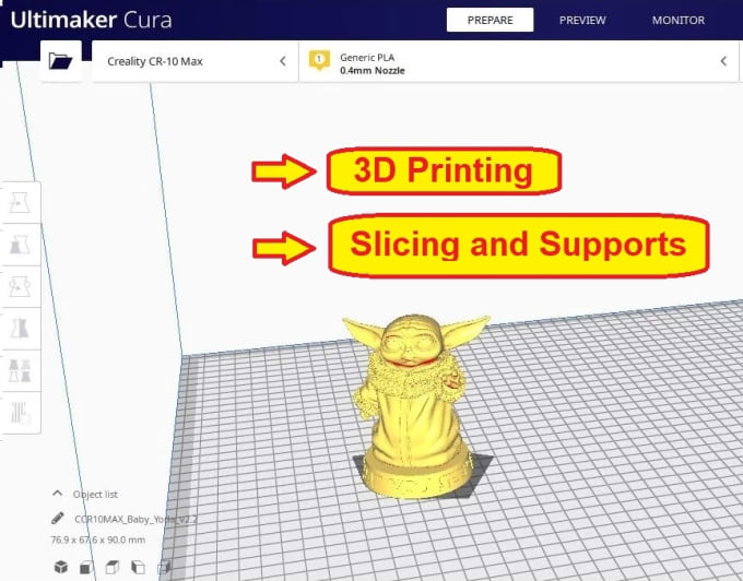 Gig Preview - Design 3d models and add supports in cura for 3d printing