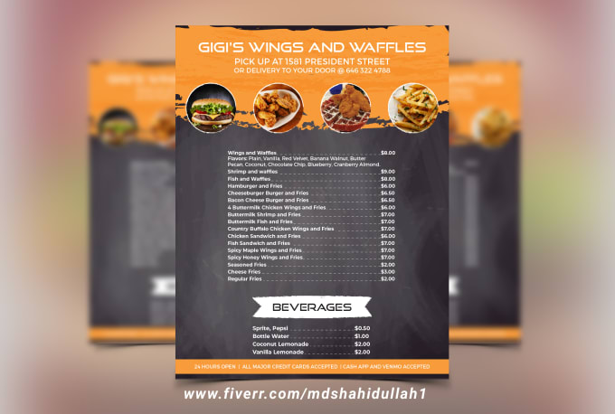 Gig Preview - Design your restaurant or bar menu