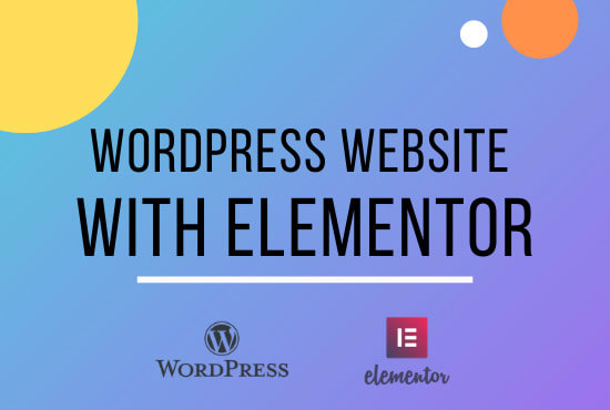 Bestseller - create a responsive wordpress website with elementor pro