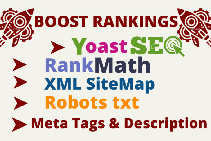 Gig Preview - Xml sitemap rank math meta description robots txt yoast SEO meta tags