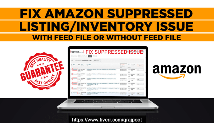 Gig Preview - Fix amazon suppressed listing inventory with feed file or without feed file