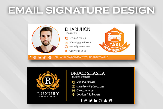 Gig Preview - Design professional email signature HTML clickable outlook and gmail signatures