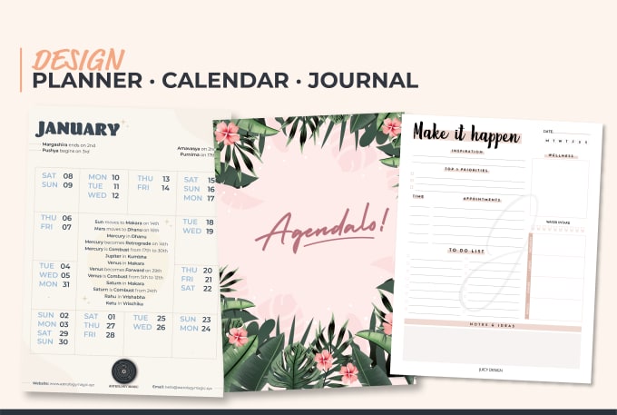 Gig Preview - Design a custom printable planner, calendar, journal