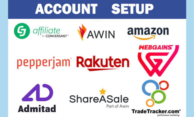 Gig Preview - Setup affiliate network account cj, shareasale, awin, rakuten