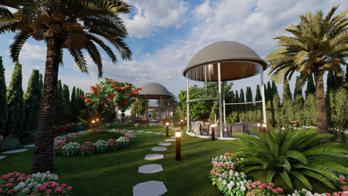 Gig Preview - Design your 3d garden,outdoor kitchen,BBQ, terrace,patio,entertaining,landscape