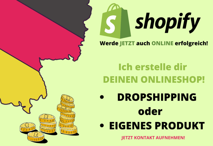 Gig Preview - Create a shopify store in german