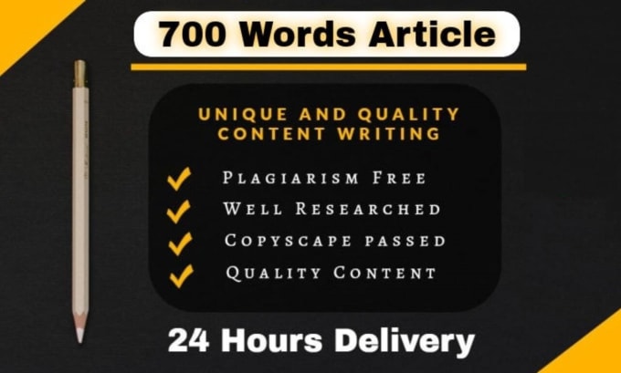 Gig Preview - Write 700 words SEO article on any niche