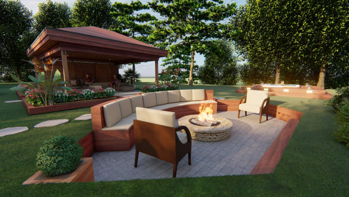 Gig Preview - Design your fireplace,deck,gazebo,swimming pool,backyard