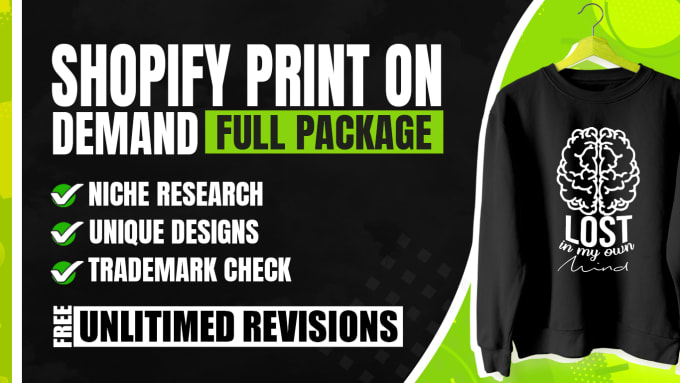 Gig Preview - Make high quality shopify print on demand designs