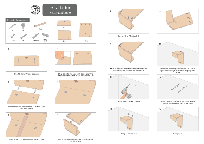 Gig Preview - Draw user instruction manual, step, guide for your furniture product