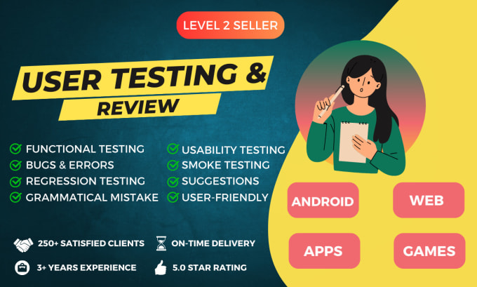 Gig Preview - Test and review website, mobile apps and games android