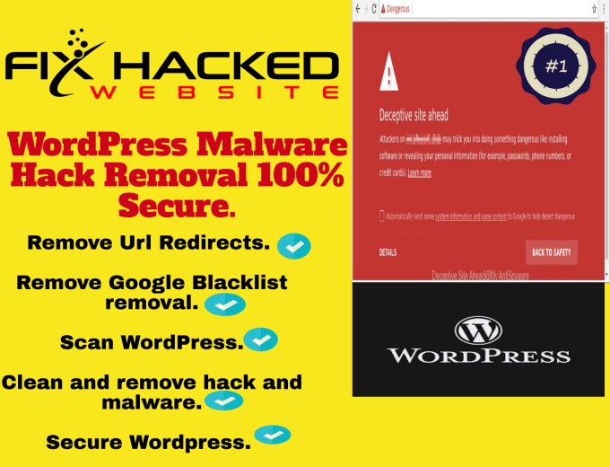 Gig Preview - Urgent clean, website from, virus, hack from wordpress malware