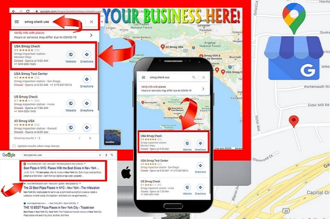 Gig Preview - Setting up google maps business bing places, apple business and local yahoo page