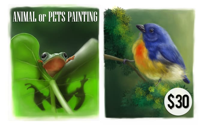 Gig Preview - Make beautiful animal or pets portrait painting