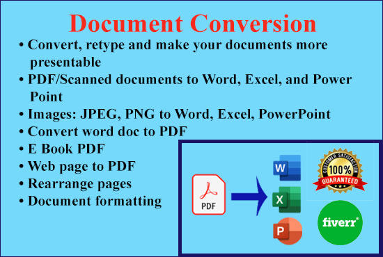 Gig Preview - Convert PDF to word, scanned to word, image to word,reformat