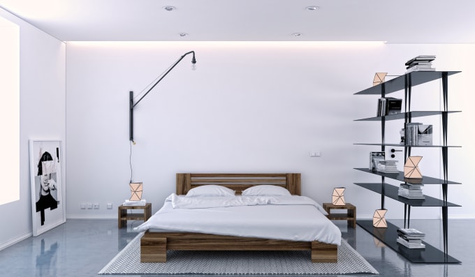 Gig Preview - Do design and photorealistic rendering of your bedroom