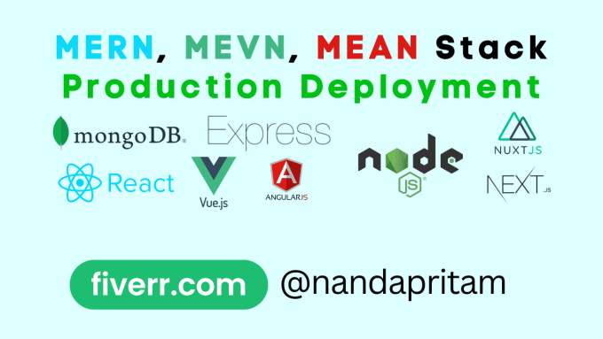 Gig Preview - Production deployment of mern, mevn, mean websites