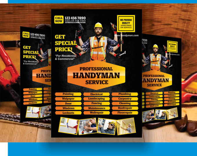 Gig Preview - Design plumber, electrician and handyman services flyer