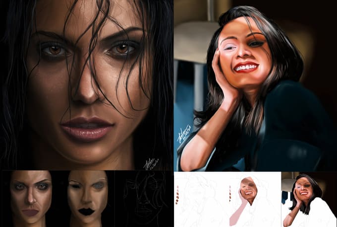 Gig Preview - Draw digital realistic portrait within 24 hours