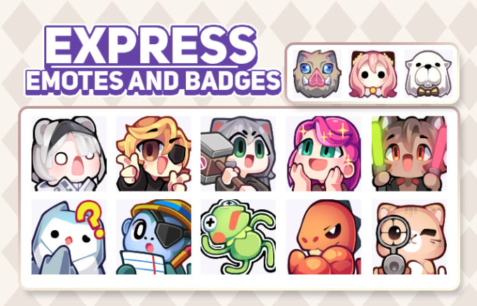 Gig Preview - Custom cute twitch emotes, sub badges in 24 hours